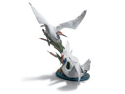 1001456 Lladro Cranes фарфоровая композиция с журавлями в полёте