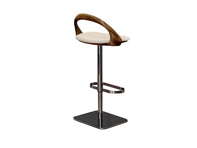 Полубарный стул Ester Porada H65 вращающийся ESTER-SGABELLO-H65-L0N0AC-BLACKCHROME-A36CW