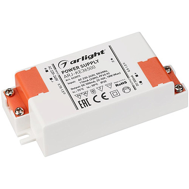 023075 Arlight LED драйвер ARJ-KE36500 (18W, 500mA, PFC)