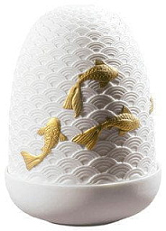 1023888 Lladro Koi Dome настольная лампа с фарфоровым куполом и прозрачным основанием