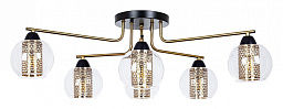 A7045PL-6BK Arte Lamp Manchester потолочная люстра с шестью стеклянными плафонами на металлическом основании