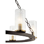 Mathias 23" 6 Light Chandelier with Clear Ribbed Glass Olde Bronze люстра 52107OZ Kichler — фото 4
