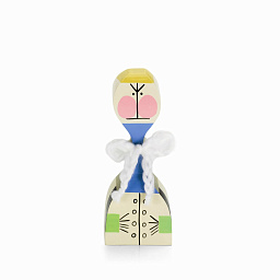 21502721 Wooden Doll Vitra Деревянная фигурка с цветочным узором и голубыми руками