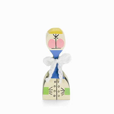 21502721 Wooden Doll Vitra Деревянная фигурка с цветочным узором и голубыми руками