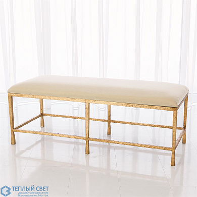 Quad Pod Bench w/Muslin Cushion-Gold Leaf Global Views скамейка