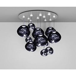 MLMS02SM-PEUM4 Tom Dixon Melt подвесная люстра с множеством дымчатых сферических плафонов на потолочной платформе
