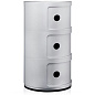 04967SI Kartell Componibili Классический комод с 3 отделениями, серебристый — фото 2