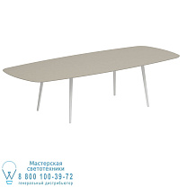 STYLETTO СТАНДАРТНЫЙ ОБЕДЕННЫЙ СТОЛ 300X120CM АЛЮМИНИЕВЫЕ НОЖКИ БЕЛАЯ КЕРАМИЧЕСКАЯ СТОЛЕШНЯ ЖЕМЧУЖНО-СЕРЫЙ Royal Botania