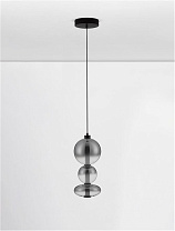Triac Dimmable Gradient Smokey Gray Glass Matt Black Metal LED 20 Watt 220-240 Volt 1400 Lm 3000K IP20 D:20 H:170cm