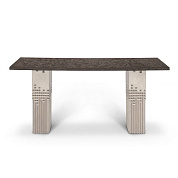 Megalith Console Concrete White with Dark Faux concrete top Porta Romana