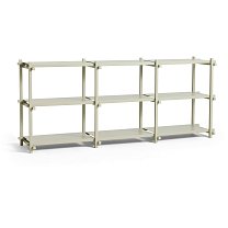 Woody Low 206,5×44,5×85,5 см, каркас бук, дымчато-серый / полки сталь, дымчато-серые