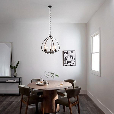 Tuscany 24" 5 Light Chandelier with Clear Seeded Glass Black люстра 44060BK Kichler