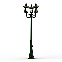 Louvre N° 10; one-piece clear glass E27 105W; British green