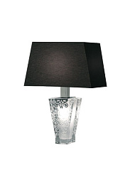 D69B03 Black Fabbian Vicky настольная лампа с чёрным абажуром и прозрачным стеклянным основанием