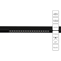 A4665PL-1BK Arte Lamp LINEA магнитный трековый светильник с линейной конструкцией 48V