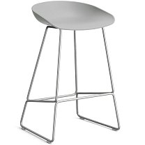 About A Stool AAS 38 Low, сиденье H65 см, основание нержавеющая сталь / сиденье полипропилен, бетонно-серое