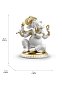 Фарфоровая статуэтка Ганеши с флейтой Bansuri Ganesha Lladro, золотой люстр 01009277 — фото 7
