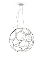 подвесной светильник в форме шара из металлических колец антрацитового оттенка