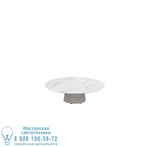 СТОЛ CONIX КРУГЛЫЙ Ø 120 СМ НИЗКИЕ НОЖКИ ДЛЯ ГОСТИНОЙ БЕТОН ЦЕМЕНТ СЕРЫЙ - СТОЛЕШНИЦА КЕРАМИЧЕСКАЯ BIANCO STATUARIO Royal Botania