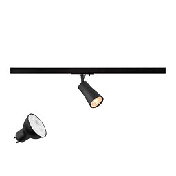 Трековый светильник SLV PURI 2.0 LAMP SET Cone, для однофазного трека, с лампой GU10, 6 Вт, 38°
