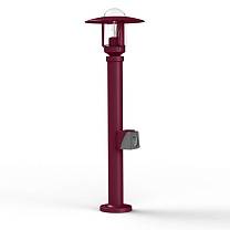 Newpark N° 5; Clear glass E27 105W Plug; Wine red