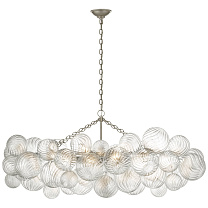 Talia Medium Linear Chandelier патинированное серебряное покрытие с прозрачным завитковым стеклом