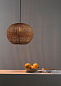 65134-74 Faro HAKA Black/rattan pendant lamp ø300 потолочный светильник черный