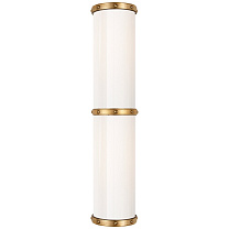 Bleeker Double Bath Sconce натуральная латунь с белым стеклом