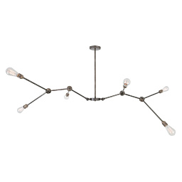MLF204 Mullan Lighting Ottawa шестиламповая потолочная люстра с разветвлёнными металлическими штангами