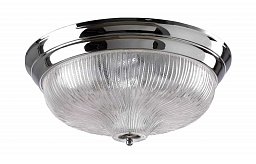 LLUVIA PL4 CHROME D370 Crystal Lux LLUVIA потолочный светильник с рифленым стеклянным плафоном и хромированным ободом