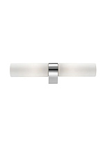 White Opal Glass Chrome Aluminium LED E14 2x5 Watt 100- 240 Volt Bulb Excluded IP44 L: 5 W: 6.5 H: 40 cm