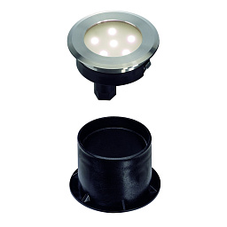 DASAR® FLAT LED светильник встраиваемый IP67 c 6 белыми теплыми LED общ. 0.8Вт, сталь SLV 228402