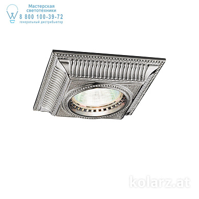 Kolarz MILORD 0297.10Q.5 точечный светильник хром длина 10cm ширина 10cm высота 5cm 1 лампа gu10