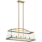 Darton 40.75" 5 Light Linear Chandelier with Clear Glass Brushed Natural Brass люстра 52123BNB Kichler