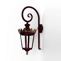 Louvre N° 2; one-piece clear glass Built-in LED 2700°K warm white 13W; Wine red