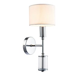 Бра Favourite Laciness 2607-1W — хромированное бра с белым тканевым абажуром