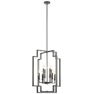 Downtown Deco 32.25" 8 Light  Foyer Chandelier Midnight Chrome подвесной светильник 43966MCH Kichler