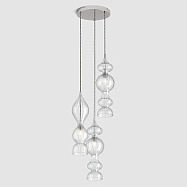 Spindle Pendant - Polished Nickel, 3 Drop Cluster никель