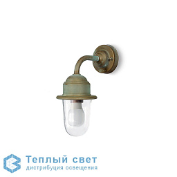 1894 Moretti Luce Torcia уличный настенный светильник с матовым стеклянным плафоном на изогнутом кронштейне