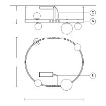 Stant PL264BBINT, кольцо 103 × 86 см: 3 сферы Ø12 см и сфера Ø20 см
