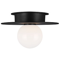 Nodes Small Flush Mount полуночный черный с белым стеклом