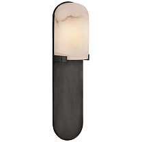 Melange Medium Elongated Pill Sconce бронза с алебастровым абажуром