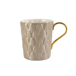 0007444-529 Villari Peacock кружка в карамельном и золотом цветах
