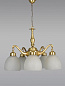 Classic Downward Frosted Diamond Glass 5 Light Brass Chandelier люстра FOS Lighting L56-DynaBalloon-CH5