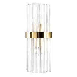SORPRESA AP2 BRASS/TRANSPARENTE Crystal Lux Sorpresa настенное бра с прозрачным цилиндрическим плафоном и латунным кольцом