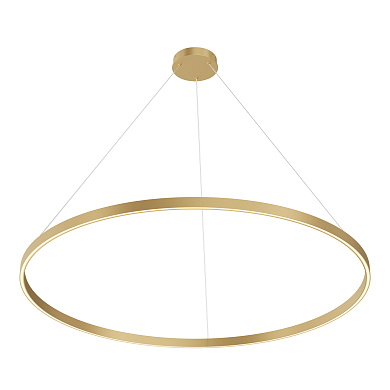 подвесной светильник латунного оттенка с крупным кольцом на тросах