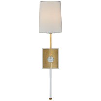Lucia Medium Tail Sconce золото и кристалл с льняным абажуром