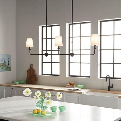 Pallas 48.25" 3 Light Linear Chandelier Black люстра 52519BK Kichler