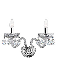 536803 Nova Luce Venezia двухрожковая люстра с прозрачными стеклянными элементами и подвесами