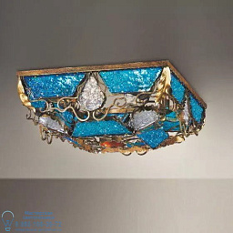 6741/P4 MM lampadari Deco потолочный светильник с квадратным витражным плафоном в металлической оправе